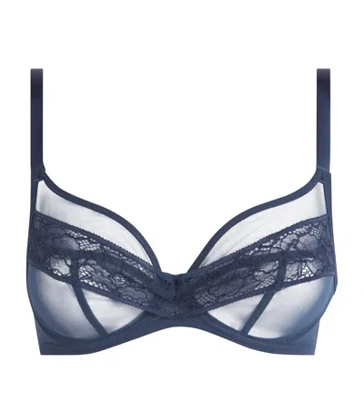 Maison Lejaby Lace Nudite Underwired Bra In Blue