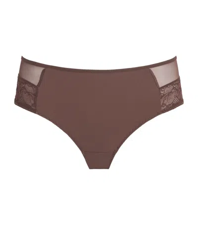 Maison Lejaby Lace-trim Nudite Briefs In Brown