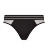 Shop Maison Lejaby Nufit Mesh Insert Thong In Black