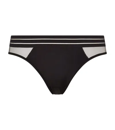 Maison Lejaby Nufit Mesh Insert Thong In Black
