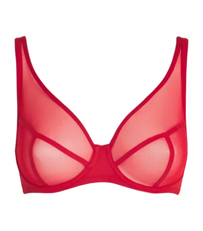 Maison Lejaby Nufit Panelled Bra In Red