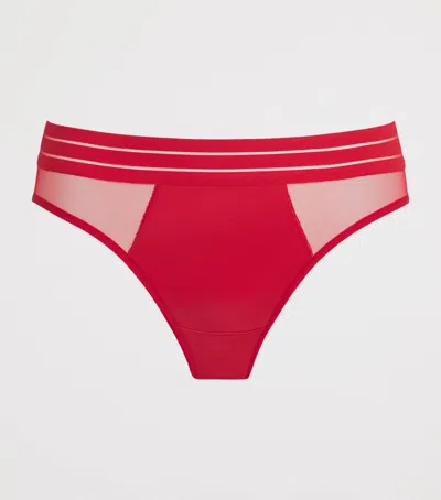 Maison Lejaby Panelled Nufit Briefs In Red