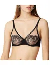 Maison Lejaby Tattoo Balconette Underwired Bra In Noir In Black