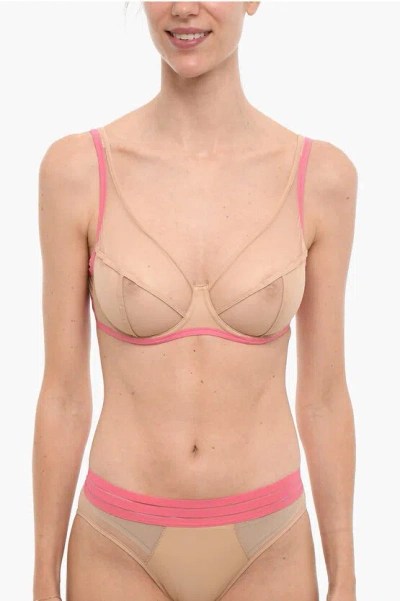Maison Lejaby Underwire See-through Bra With Contrasting Edges In Black