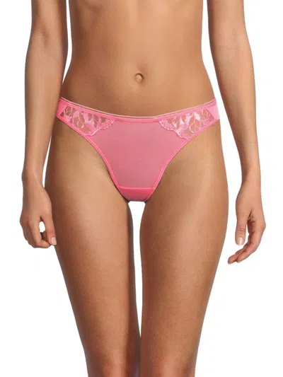 Maison Lejaby Women's Tanga Lace Trim Bikini Brief In Pink Lemon