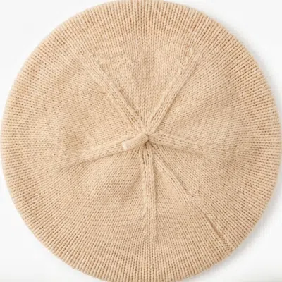 Maison Lointaine Women's Neutrals Emily Paris Beret Rice Apricot - Pure Cashmere In Orange