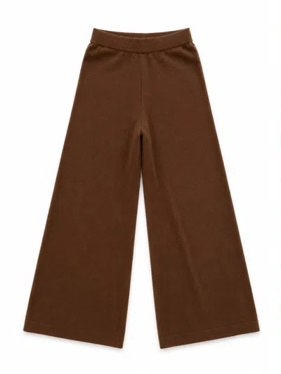 Maison Lointaine Women's Signature Pants Chocolate Brown - Pure Prestige Cashmere