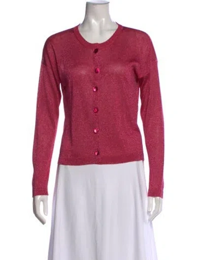 Pre-owned Maison Lurex Crew Neck Sweater In Pink