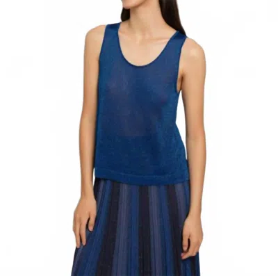 Maison Lurex Gala Tank Top In Royal Blue