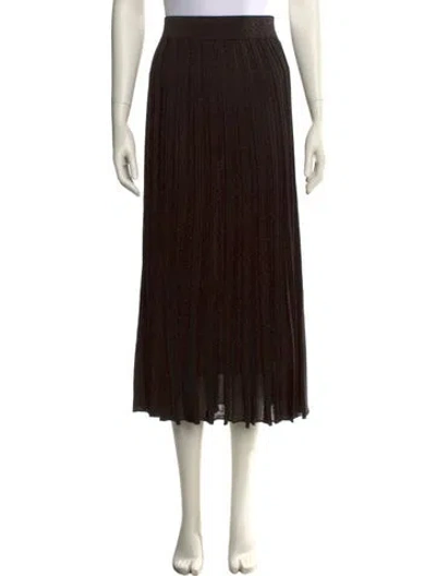 Pre-owned Maison Lurex Glitter Accents Midi Length Skirt In Brown