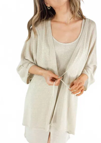 Maison Lurex Scala Oversized Cardigan In Sand In Neutral
