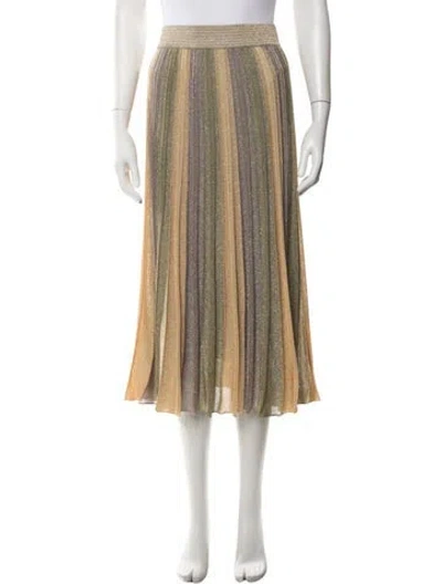 Pre-owned Maison Lurex Striped Midi Length Skirt W/ Tags In Multi