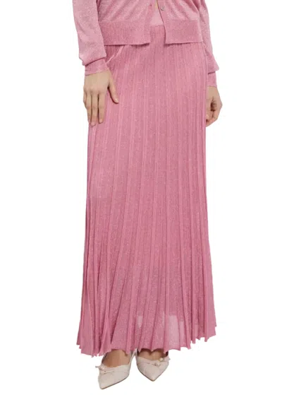 Maison Lurex Women's Pleated Skirt In Malabar Rose In Pink