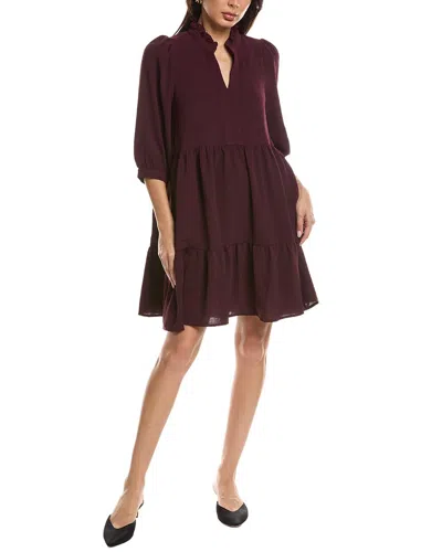 Maison Maar 3/4-sleeve Mini Dress In Purple