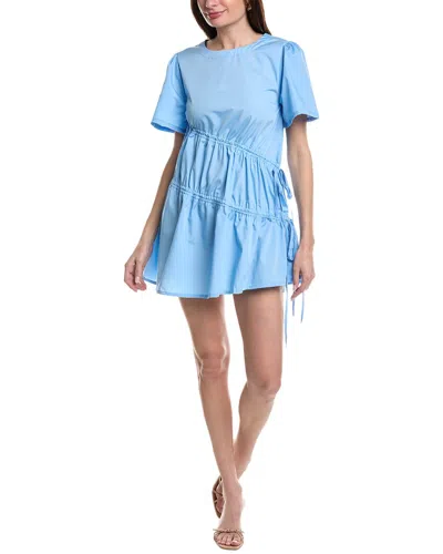 Maison Maar Drawstring Mini Dress In Blue