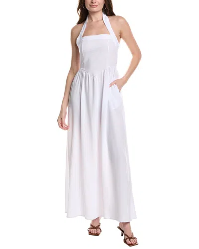 Maison Maar Halter Maxi Dress In White