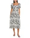 Maison Maar Linen-blend Midi Dress In Multi