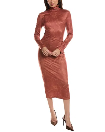 Maison Maar Long Sleeve Midi Dress In Brown
