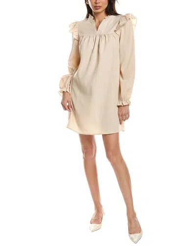 Maison Maar Long Sleeve Mini Dress In Beige