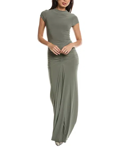 Maison Maar Short Sleeve Solid Maxi Dress In Grey