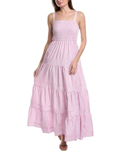 Maison Maar Smocked Maxi Dress In Pink