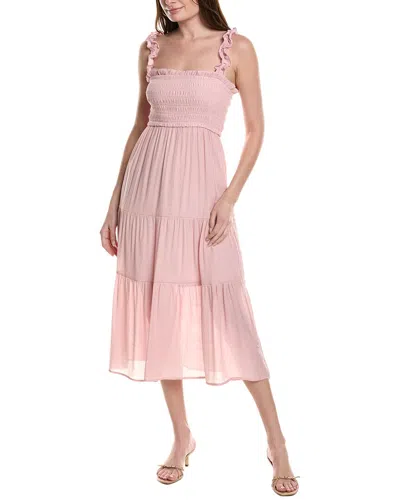 Maison Maar Smocked Midi Dress In Pink