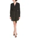 Maison Maar Tie Waist Shirtdress In Black