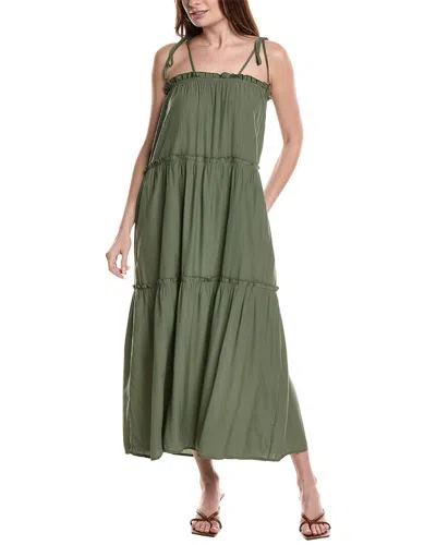 Maison Maar Tiered Midi Dress In Green