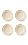 Maison Madison Colette Set-of-four Ceramic Pasta Bowls In Off-white