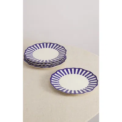 Maison Madison Home Riviera 10.5'' Dinner Plate Set Of 4 In Blue/cream