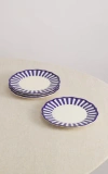 Maison Madison Home Riviera 9'' Side Plate Set Of 4 In Blue/stripes