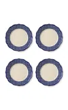 Maison Madison Set-of-four Beatrix Dinner Plate In Blue