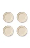 Maison Madison Set-of-four Sylvia Dinner Plates In Neutral