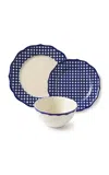 Maison Madison Set-of-twelve Beatrix Plate And Bowl Set In Blue