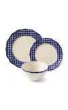 Maison Madison Set-of-twelve Beatrix Plate And Bowl Set In Blue
