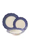 Maison Madison Set-of-twelve Beatrix Plate And Bowl Set In Blue