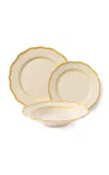 Maison Madison Set-of-twelve Giovanna Plate And Bowl Set In Yellow