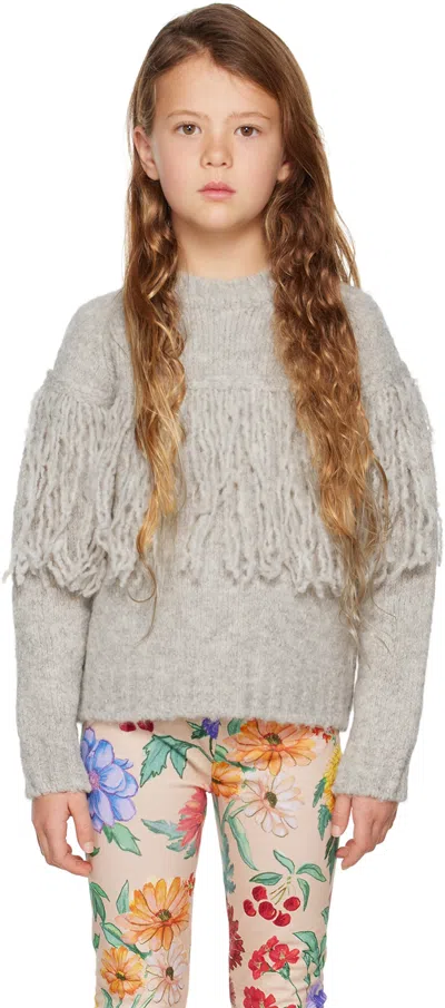 Maison Mangostan Kids Grey Fringes Sweater