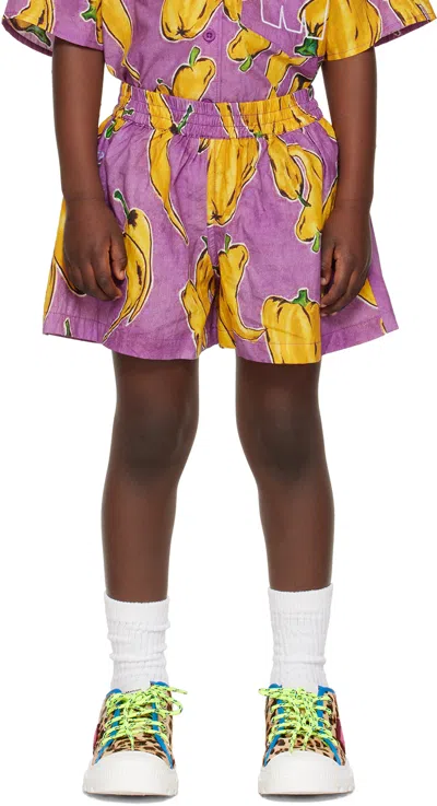 Maison Mangostan Kids Purple Peppers Shorts In Lilac