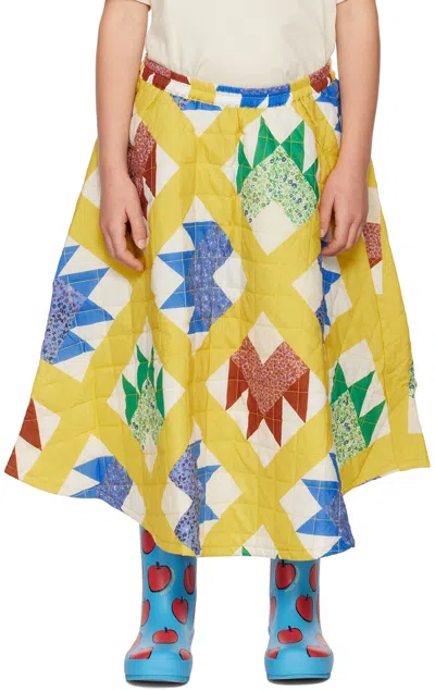Maison Mangostan Kids Yellow Patchwork Skirt
