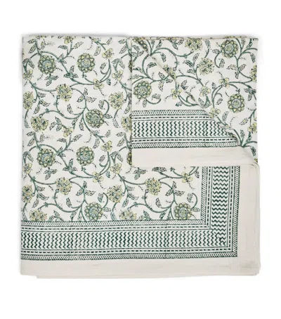 Maison Margaux Green Petals Tablecloth In Multi