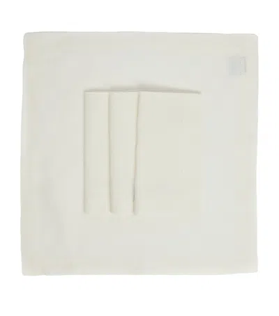 Maison Margaux Linen Hemstitch Napkins In White