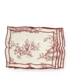 Maison Margaux Set Of 4 Linen Maroon Toile Placemats