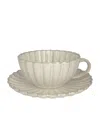 Maison Margaux Set Of 4 Shell Coffee Cups And Saucers In Neutral