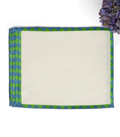 Maison Margaux Set Of 4 X Christopher Farr Cloth Placemats (45cm X 36cm) In Multi