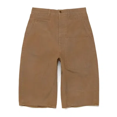 Maison Margiela 100% Cotton Shorts In Brown