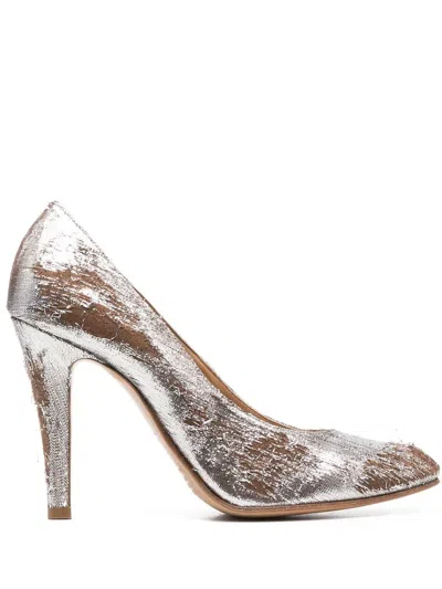 Maison Margiela 100mm Lurex Mary-jane Pumps In Gold