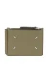 Maison Margiela Khaki Four Stitches Wallet In Green