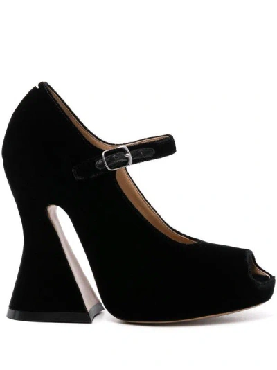 MAISON MARGIELA MAISON MARGIELA 125MM VELVET PEEP-TOE SANDALS