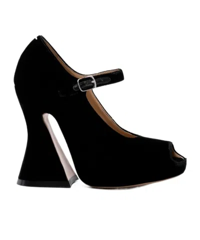 MAISON MARGIELA 125MM VELVET PEEP-TOE SANDALS